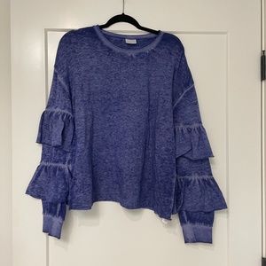 Abound Purple Tiered Ruffle Long Sleeve